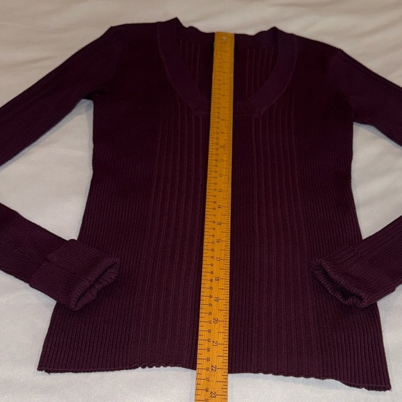 Majora Sweater Deep Purple Ribbed Knit Cuffed Sleeves Women’s Sz M - Picture 5 of 10